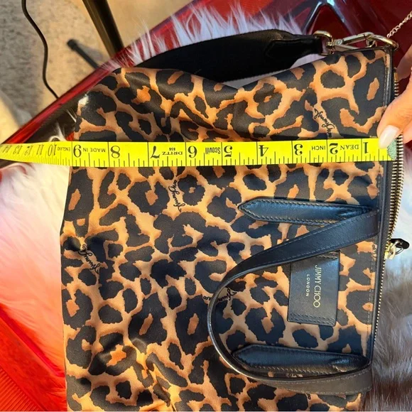 Jimmy Choo Black and Brown Leopard Shoulder Bag - Picture 12 of 14